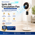 NUVEX Ionic Air Circulation Stand Fan – 35dB Quiet & 360° Air Delivery
