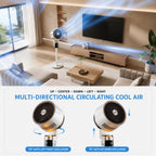NUVEX Ionic Air Circulation Stand Fan – 35dB Quiet & 360° Air Delivery