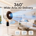 NUVEX Ionic Air Circulation Stand Fan – 35dB Quiet & 360° Air Delivery