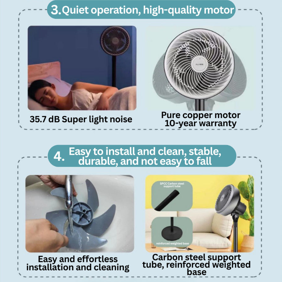 NUVEX Crazy Fan Air Circulator – Adjustable Stand & Table Fan